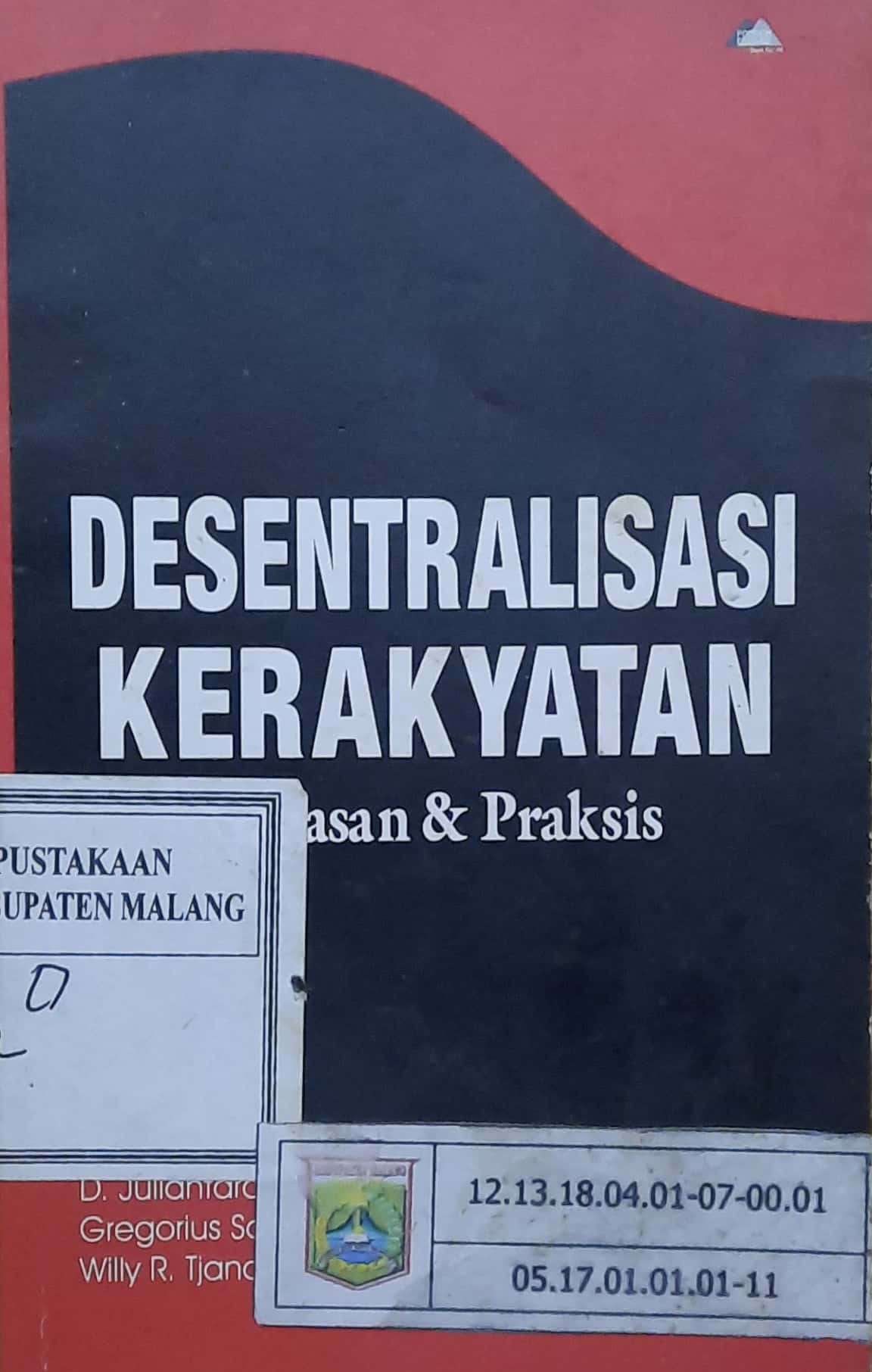 Cover Desentralisasi kerakyatan gagasan dan praksis